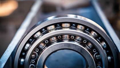 industrial roller bearing drone photography close up shallow depth of field