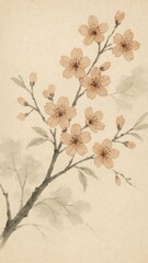 Elegant cherry blossom illustration.