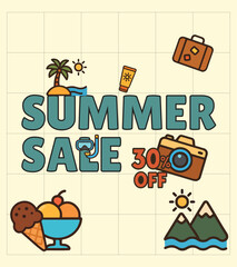 SUMMER ICE CREAM RETRO POSTER 