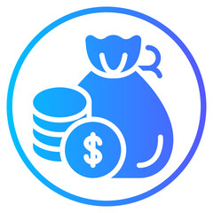 money bag gradient icon