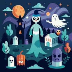 halloween night scene