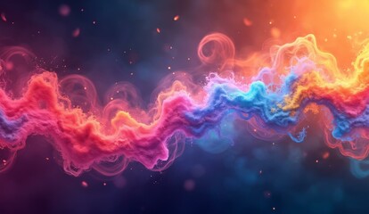Fototapeta premium Vibrant Cosmic Wave: A Spectral Fusion of Colors and Light