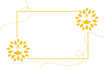 Diwali Diya frame with empty space on transparent background