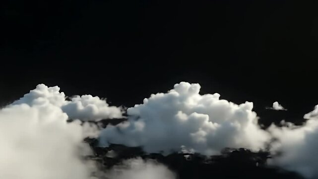 Isolated White Clouds on Black Background &ndash; Perfect for Video Overlays, Alpha Channel Effects, VFX Compositing, Motion Graphics, or Digital Design Projects