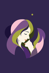 Girl, Woman, Mother, Flowers, Leaves, Tree, Mental Health, Rye, Inner Child, Love, Freedom, Thoughts, World, Life, Vector, Artwork