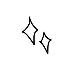 Sparkle Stars Doodle Icon Line Art 