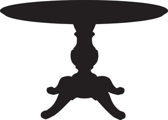 Elegant Round Pedestal Table Silhouette Classic Furniture Design