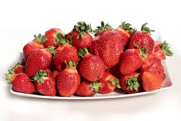 red,sweet strawberries close up