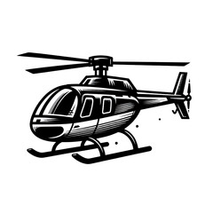 vector illustration of a helicopter, helicopter, black and white, image, vector, wallpaper