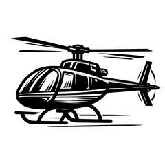 vector illustration of a helicopter, helicopter, black and white, image, vector, wallpaper