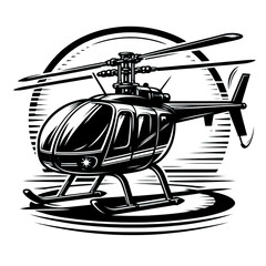 vector illustration of a helicopter, helicopter, black and white, image, vector, wallpaper