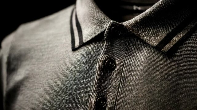 Sophisticated Charcoal Polo Shirt with Sleek Black Accents for Modern Style