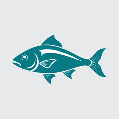 Obraz premium Teal Fish Illustration Aquatic Life Vector Graphic Design