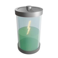 Half-Charged Battery Icon with Lightning Bolt – Energy and Power Concept