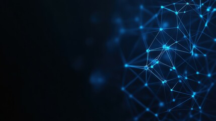 Fototapeta premium Abstract Network of Connectivity: Explore the intricate digital tapestry with this captivating visual, as interconnected nodes and lines form a modern network against a deep, evocative backdrop. 