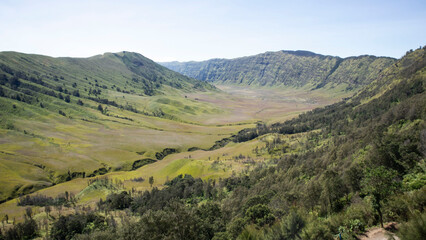 Naklejka premium landscape of the mountain and valley