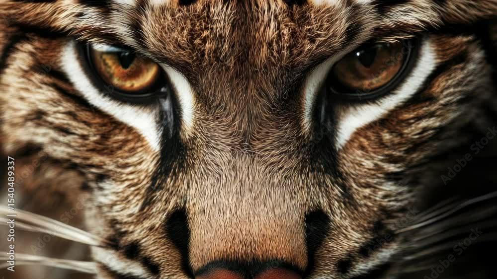 Poster a close-up shot of a cat's face with a blurred background