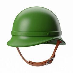 Fototapeta premium a military-style combat helmet in bright kelly green color.