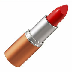 A product photograph of a red lipstick tube against a pure white background.
