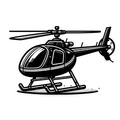 vector illustration of a helicopter, helicopter, black and white, image, vector, wallpaper
