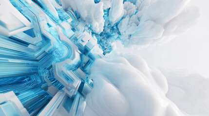 Blue abstract futuristic technology composition