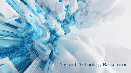 Blue abstract futuristic technology composition
