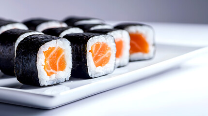 Arranged Fresh Sushi Rolls