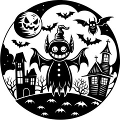 halloween background with haunted house