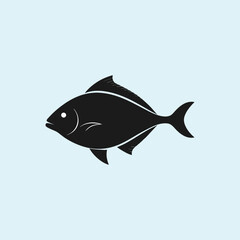 Obraz premium Elegant Silhouette of a Fish Aquatic Life Vector Illustration