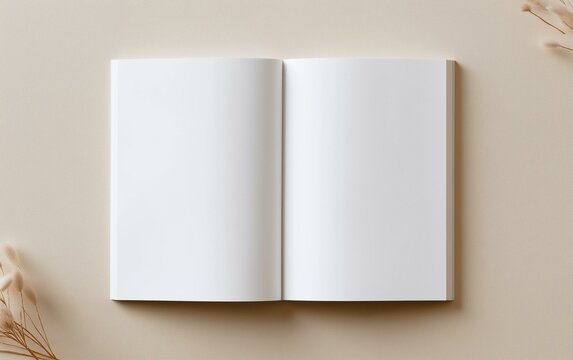 An open blank notebook on a simple background, perfect for notes or creative ideas.