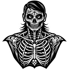 vector illustration of a scary skull