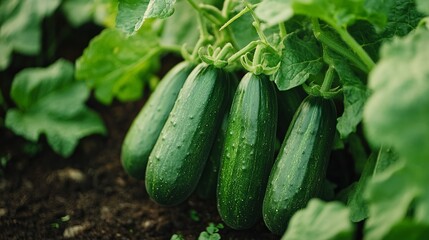 cucumbers in the vegetable garden