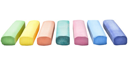 Pastel Chalk Sticks on Transparent Background