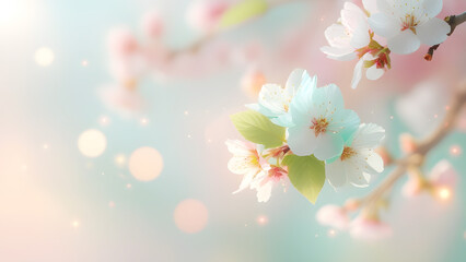 Cherry Blossoms Spring Flowers Pastel Floral