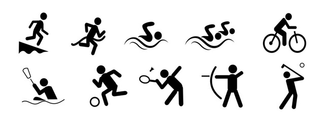 Spots Icon vector Illustration. triathlon flat design. cyclic sport symbols.
