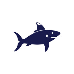 Obraz premium Smiling Shark Illustration A Simple, Playful Vector Graphic
