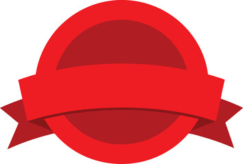 Red ribbon banner icon. vector illustration