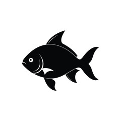 Fototapeta premium Elegant Black Fish Silhouette A Simple Vector Graphic Illustration