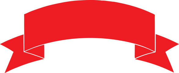 Illustration of red ribbon banner icon