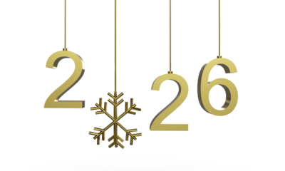 2026 2025 happy new year golden yellow orange color object snowflake 2026 merry christmas winter season party event celebration xmas gift december month january snowflake 2026 2025 happy new year xmas
