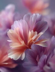 Soft Petals in Pastel Hues with Blurred Floral Background Effects