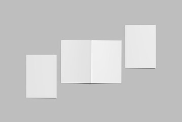a5 bifold blank mockup template