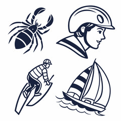 Zodiac signs sailing sports scorpion woman helmet