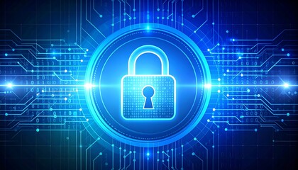 Cyber Security Padlock Digital.