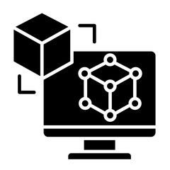 Digital Twin  Icon Element For Design	