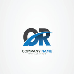 OR RO Letter Logo Design with a Creative Cut Creative logo design