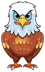 Angry cartoon eagle illustration, isolated 