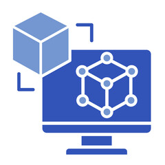 Digital Twin  Icon Element For Design	