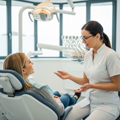 Friendly Dentist Explaining Treatment to Patient