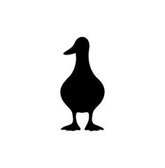 Duck, goose icon silhouette animal symbol illustration. character style sign for mobile concept design. duck, goose shape logo illustration. Vector graphics